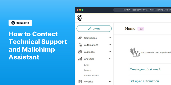 How to email technical support on Mailchimp