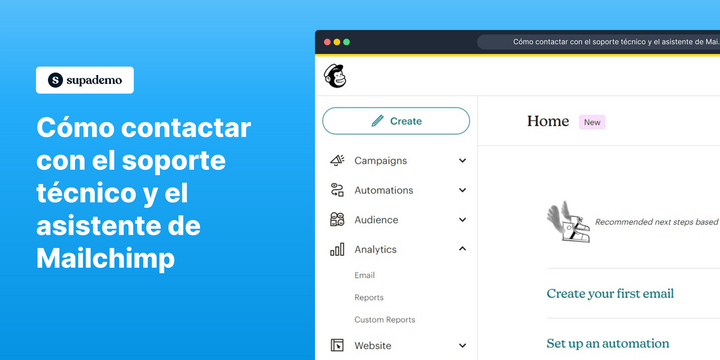 Cómo contactar con el soporte técnico y el asistente de Mailchimp