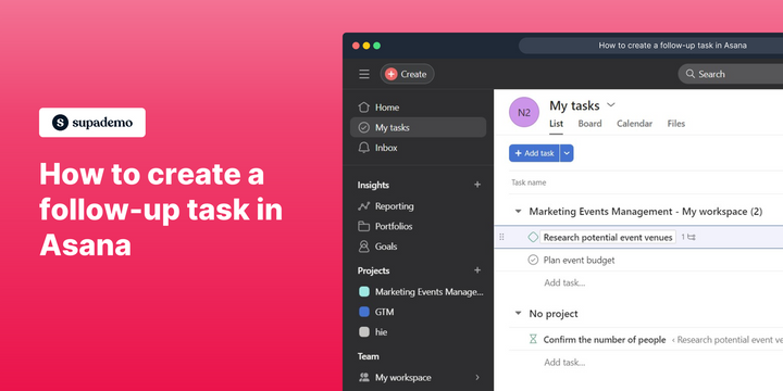 How to create a follow-up task in Asana