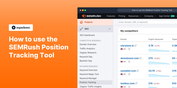 How to use the SEMRush position tracking tool