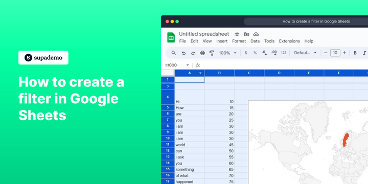 How to create a filter in Google Sheets