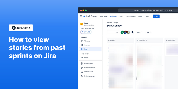 Jira past sprint view header