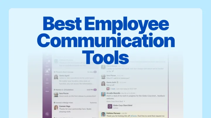Feature image of the best employee communication tools in 2025 showing the Slack UI.
