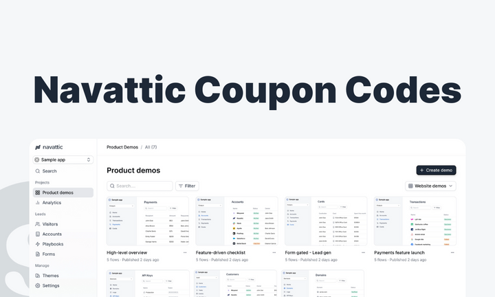 Feature image showing the Navattic UI for an article about coupon codes for Navattic.
